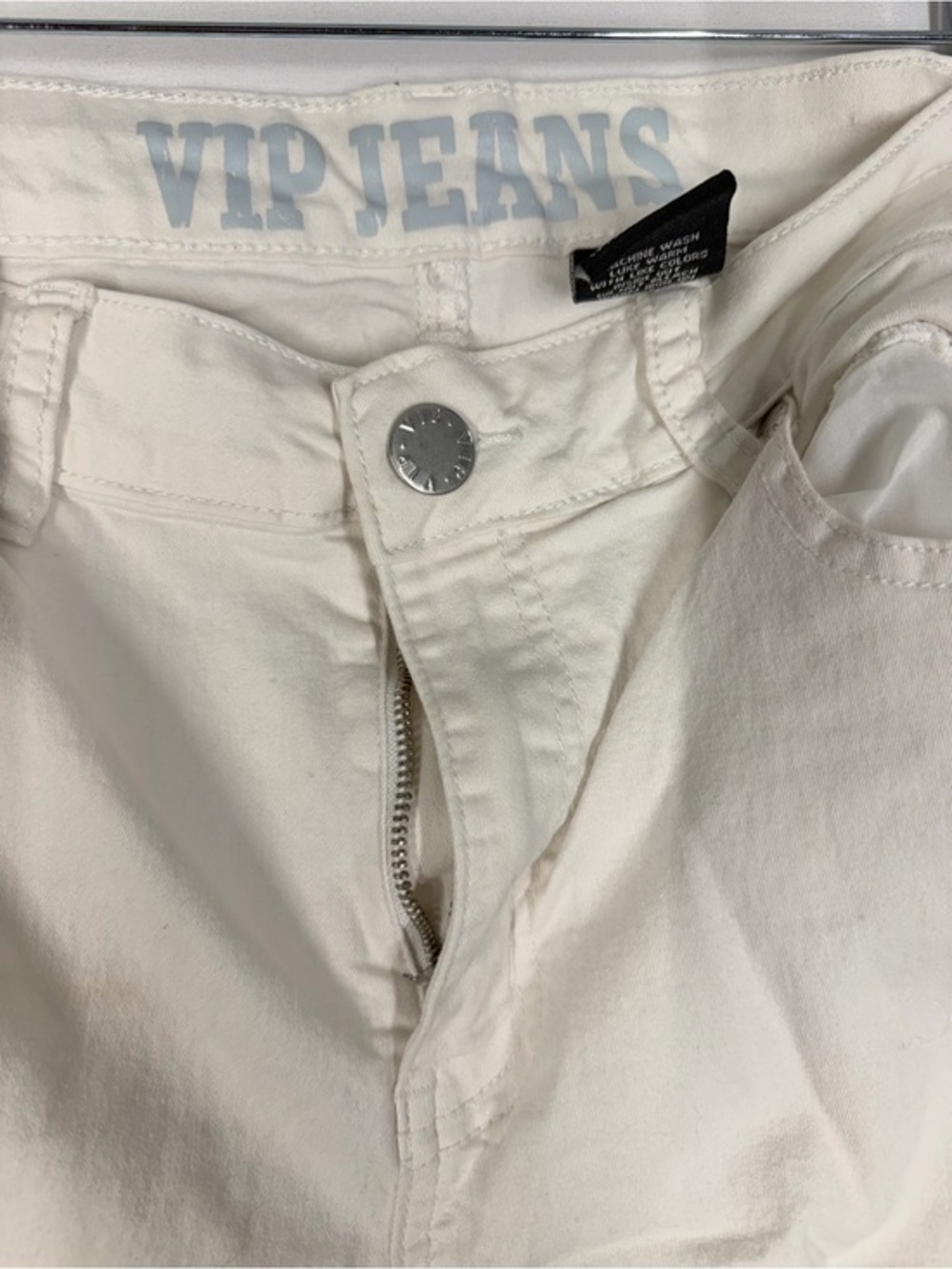 VIP‎ Cream High-Rise Jeans with Silver Hardware